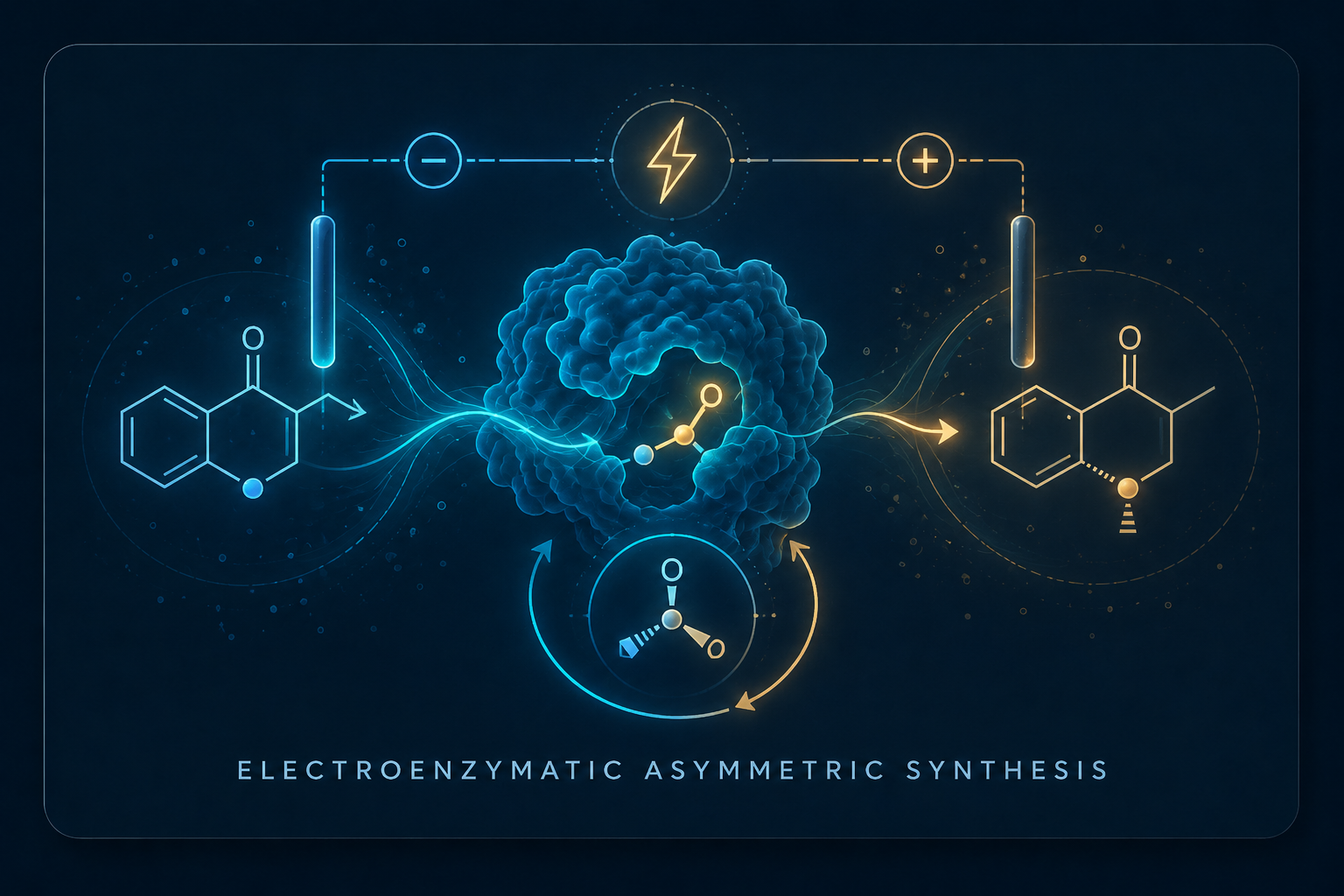 Electroenzymatic asymmetric synthesis illustration
