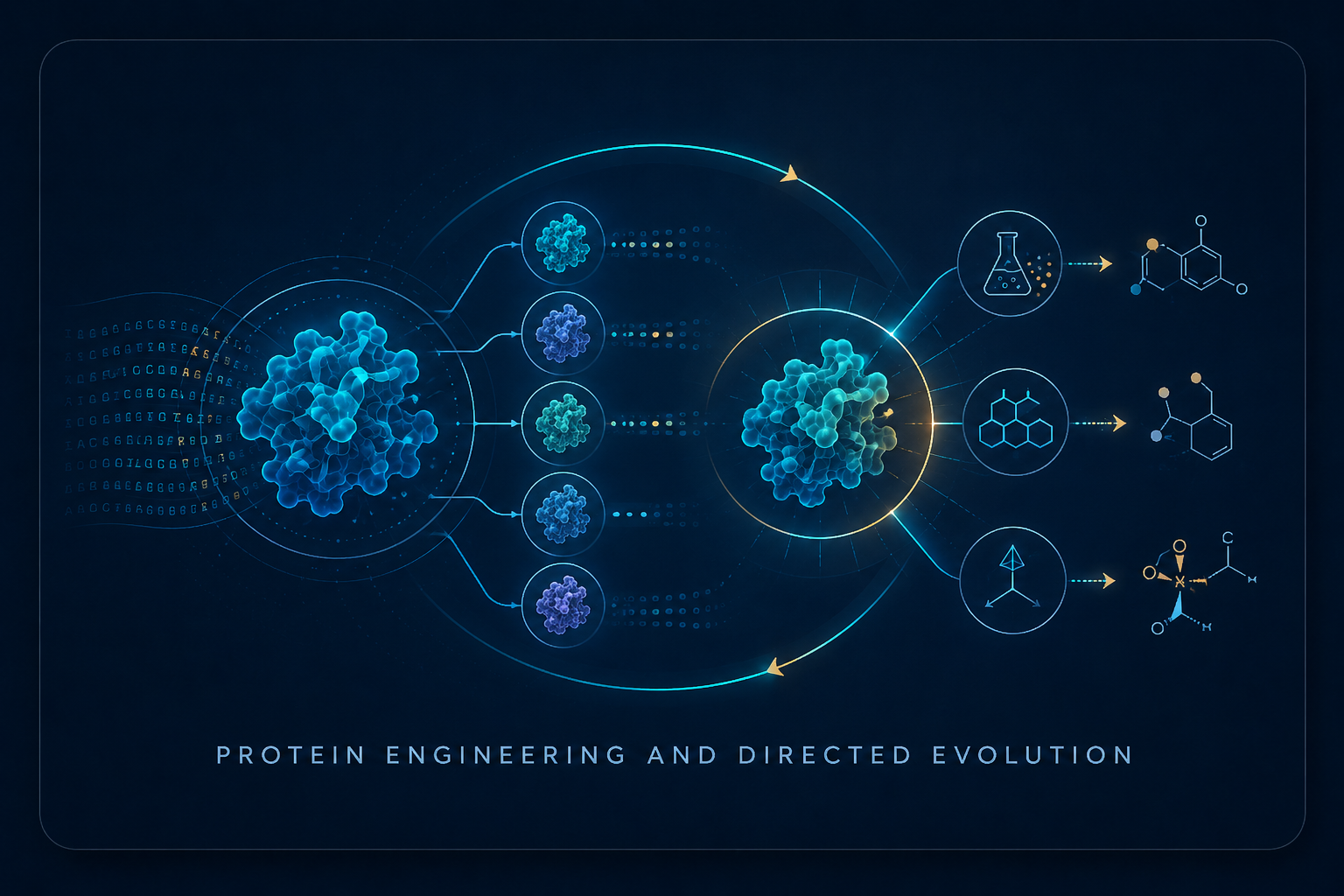 Protein engineering and directed evolution illustration